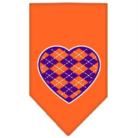 UNCONDITIONAL LOVE Argyle Heart Purple Screen Print Bandana Orange Large UN797504
